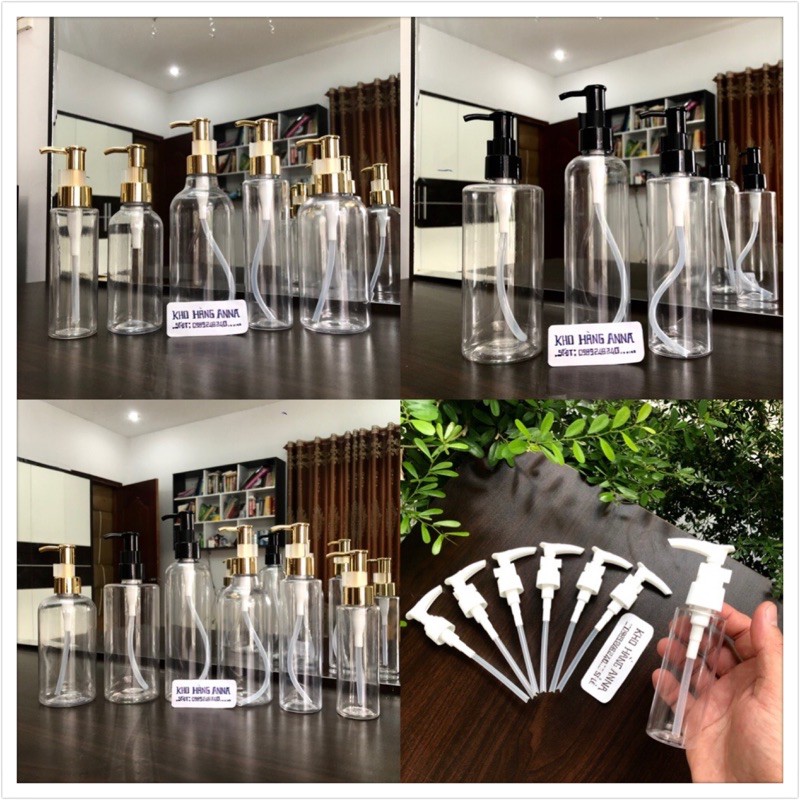 CHAI NHỰA ĐỰNG SỮA TẮM XỊT GIỌT - CHAI PET VÒI NHẤN PUMP CHIẾT DẦU GỘI MỸ PHẨM 300ml / 250ml 200ml / 150ml 100ml / 50ml