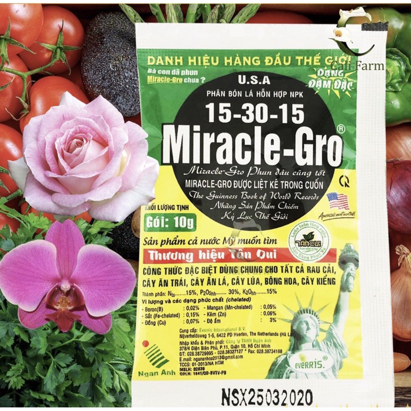 Phân bón lá Miracle - Gro 15-30-15 dùng cho cây cảnh, hoa kiễng