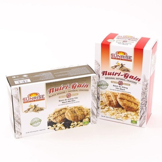 Bánh Nutri Gain Sunrise không đường vị Yến Mạch-Yến mạch mè đen dành cho người ăn kiêng , tiểu đường -Hộp 178gr