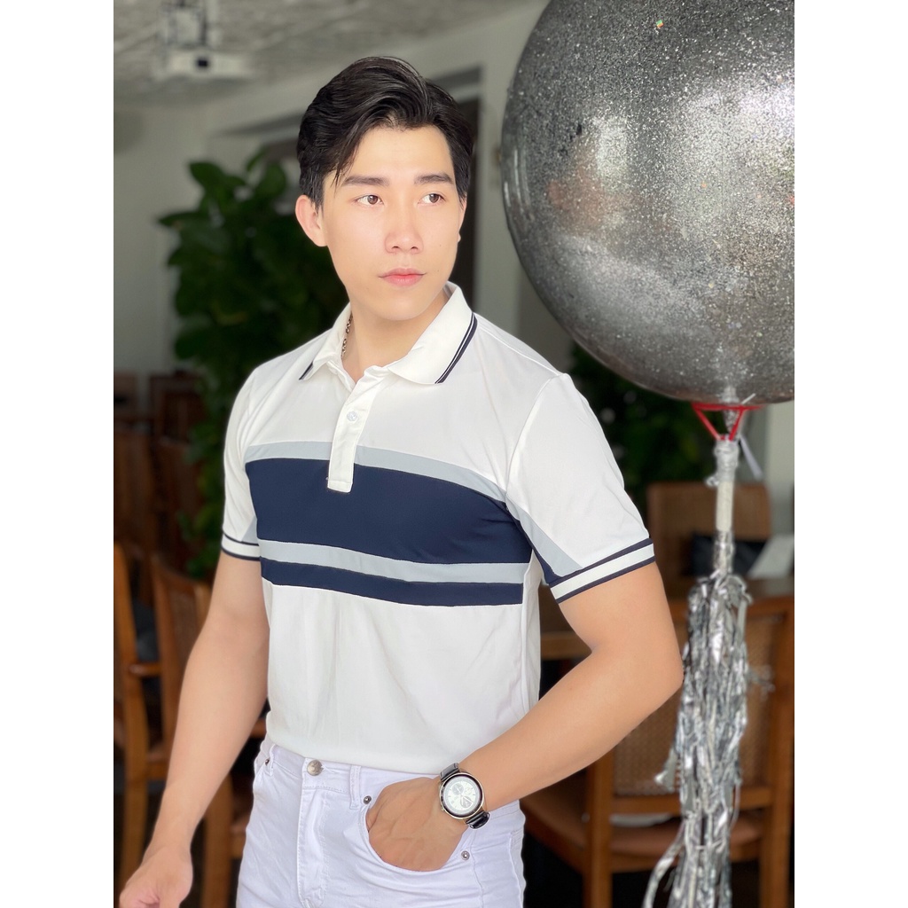 Áo thun polo nam PHỐI cao cấp cổ bẻ vải cá sấu cực đẹp size VNXK