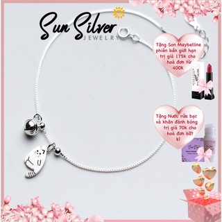 Lắc Tay Nữ Bạc 925 Cute Cat Với Chuông Nhỏ Cao Cấp Free Size Sun Silver