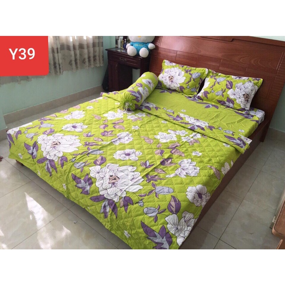 Bộ chăn hè ga gối kèm vỏ gối ôm 5 món 2mx2m2-có chọn mẫu