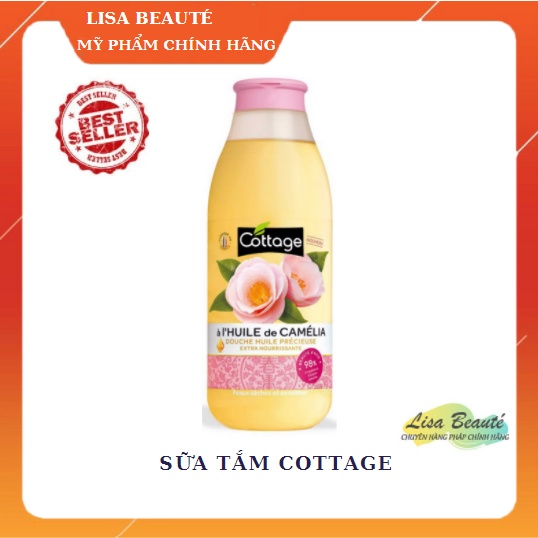 [HÀNG AUTH]  Sữa tắm chiết xuất từ thiên nhiên Cottage Hoa hồng, COTTAGE Argan SỮA TẮM CHUẨN PHÁP