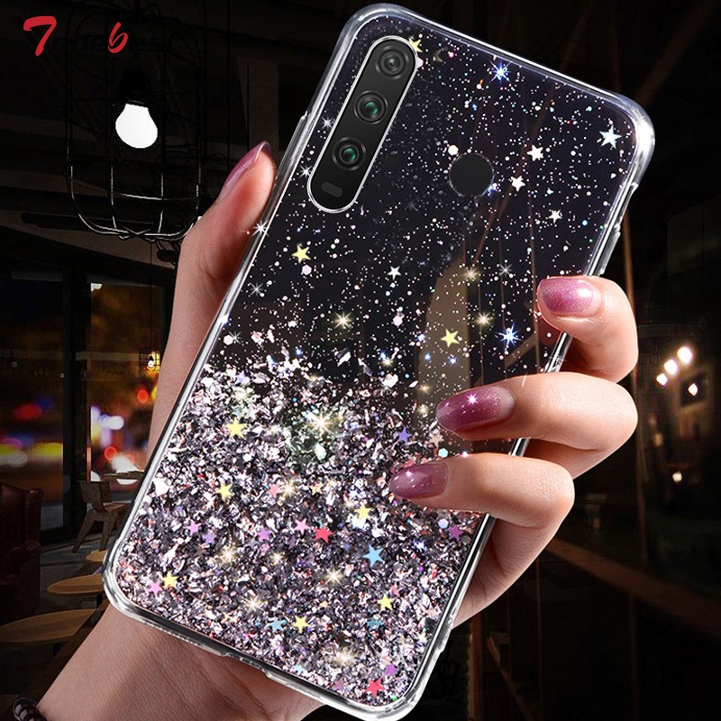 Case Xiaomi Redmi Note 11 11S 10 10S 9 8 7 6 5 4 9S Pro Max 8A 7A 6A Go Bling Glitter Stars Sequins Silicone Phone Case