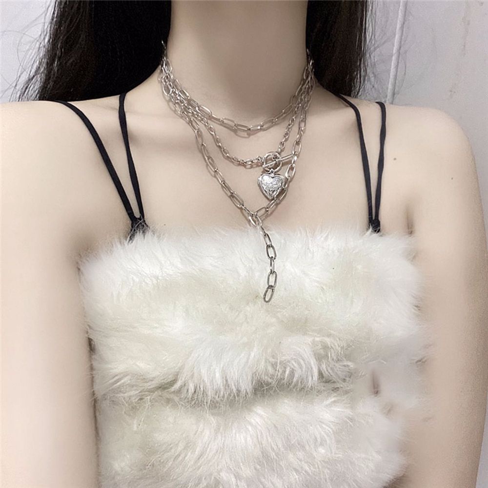 vòng cổ Ba Lớp Mặt Hình Chữ Y Phong Cách Harajuku Dành Cho Nam Và Nữ