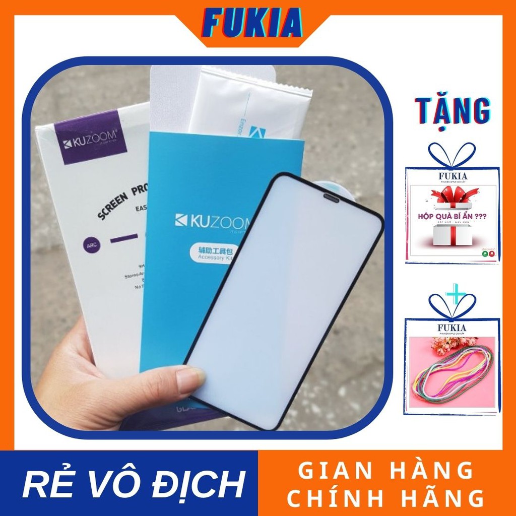 Kính cương lực full màn chống bụi màng loa cho IPhone X,Xs,Xr x Xs Max,11,Pro Max,12, 12mini, 12pro chính hãng Kuzoom 6D