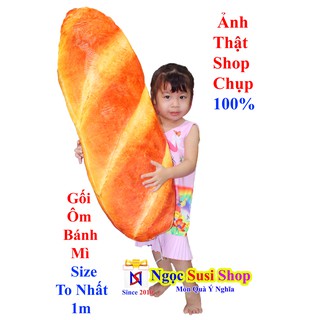[GIÁ CỰC SỐC] Gấu Bông Gối Ôm Bánh Mì 3D Size 80cm Cao Cấp [Mua Chọn Size]