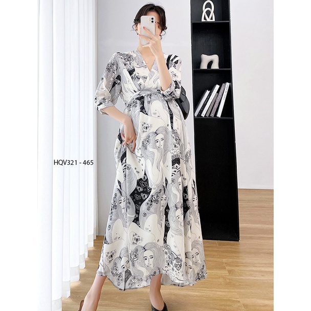 Đầm bầu HQV321 hàng nhập cao cấp shop Young Mom