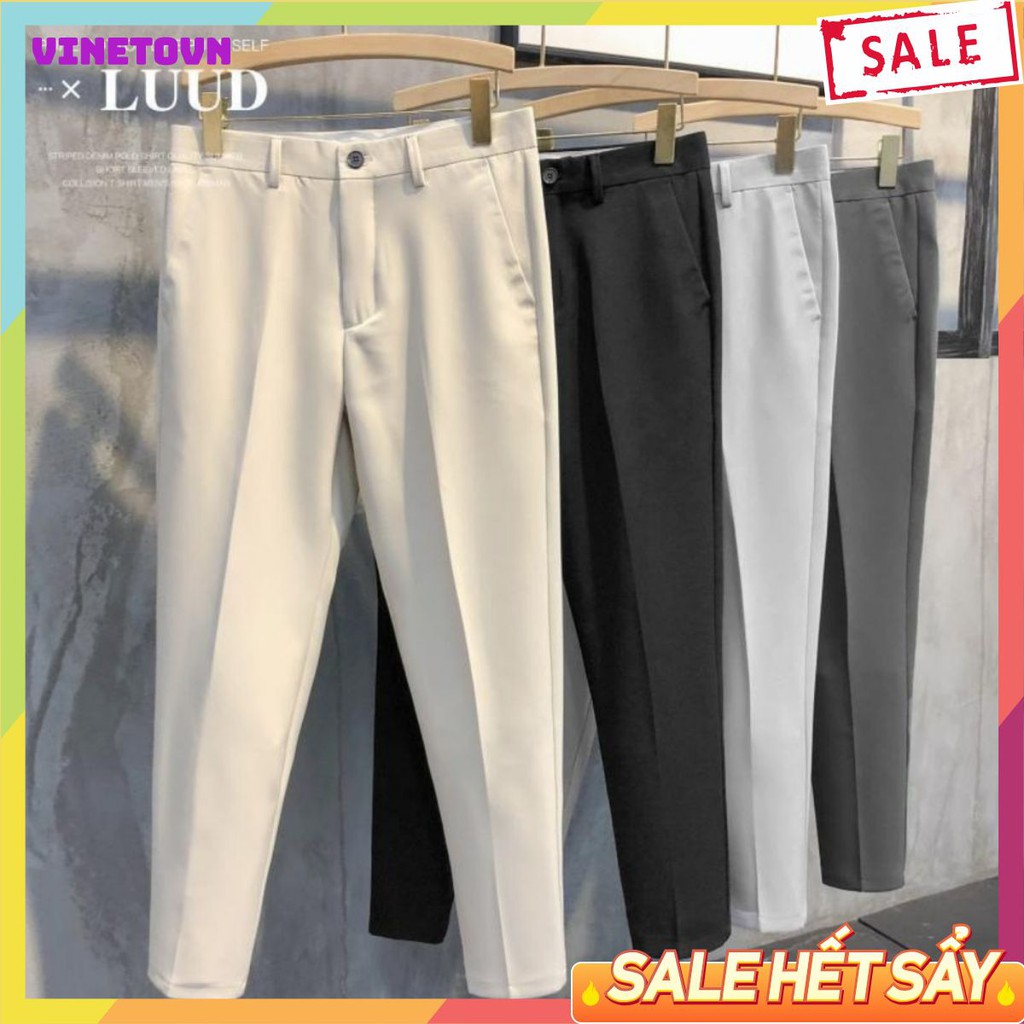 Quần tây nam đẹp Hàn Quốc dáng côn body, vải Trượt chống nhăn, co giãn tốt (QA)