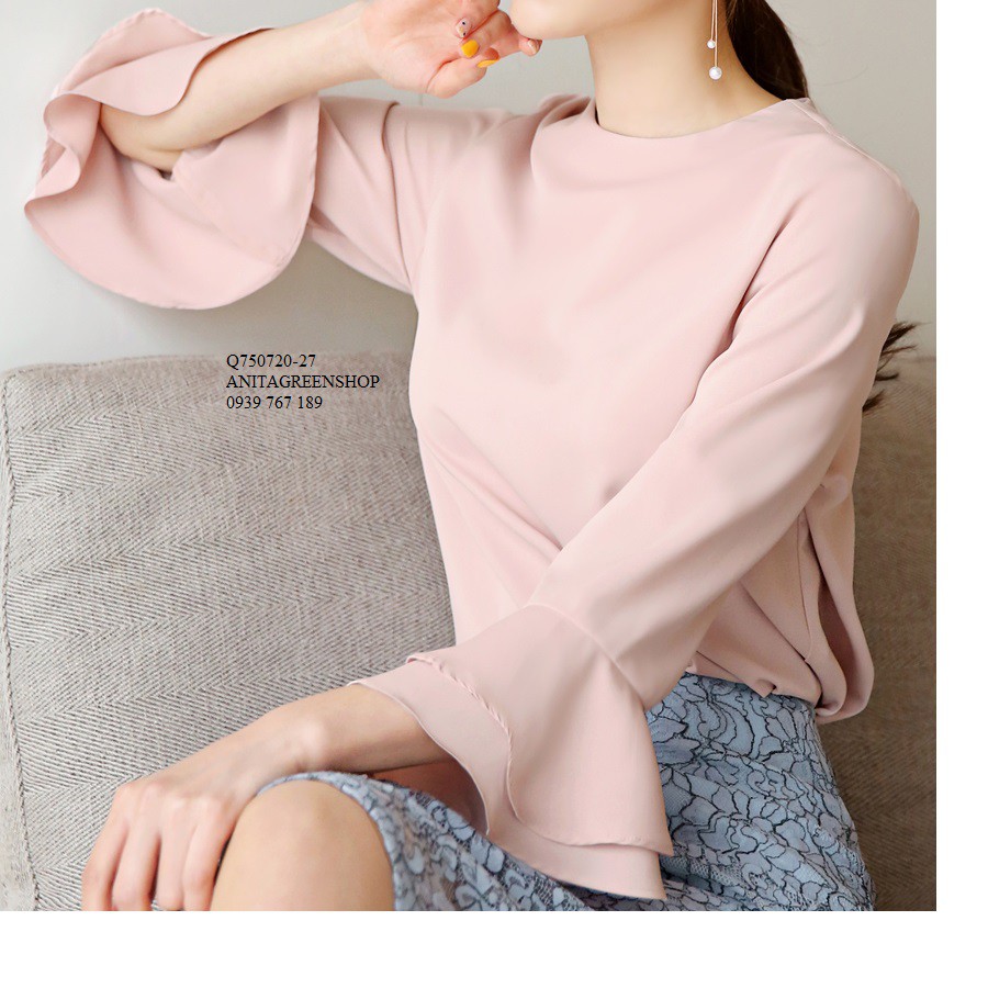 Q750720  ÁO KIỂU NỮ TAY LOE