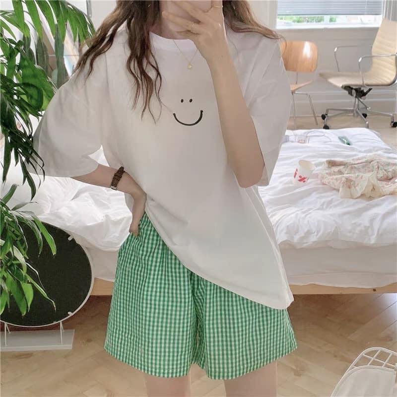 Set đồ mặc nhà nữ hình in mặc cười siêu xinh, bộ đồ ngủ nữ