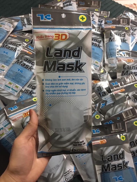 [Mã FAWORLD15 giảm 6K đơn 50K] Bịch 6 Khẩu Trang 3D Land Mask cao cấp.