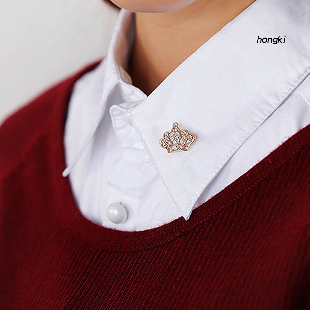 Ghim Cài Áo Hình Vương Miện Đính Đá Nhân Tạo Thời Trang