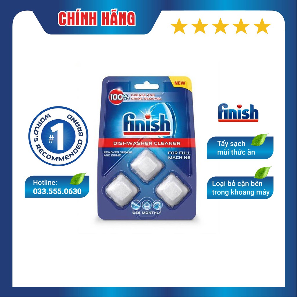 Vỉ vệ sinh máy rửa bát finish 3 viên