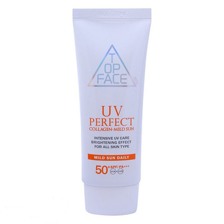 Kem chống nắng TOP FACE UV PERFECT Collagen - Mild Sun SPF+50/PA+++ Hàn Quốc 70ml | BigBuy360 - bigbuy360.vn