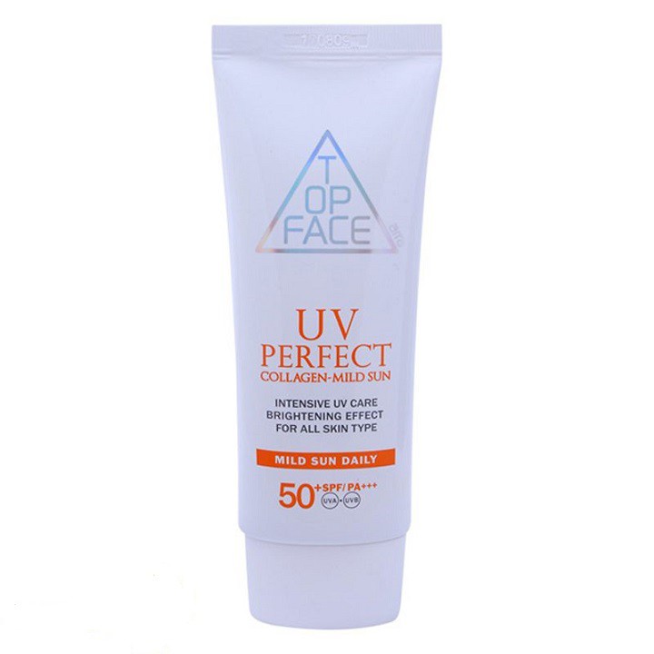 Kem chống nắng TOP FACE UV PERFECT Collagen - Mild Sun SPF+50/PA+++ Hàn Quốc 70ml