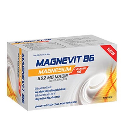 MAGNEVIT B6 – HỖ TRỢ GIẢM MỆT MỎI, CĂNG THẲNG, VẬN ĐỘNG NHIỀU BỊ CHUỘT RÚT (100 VIÊN)