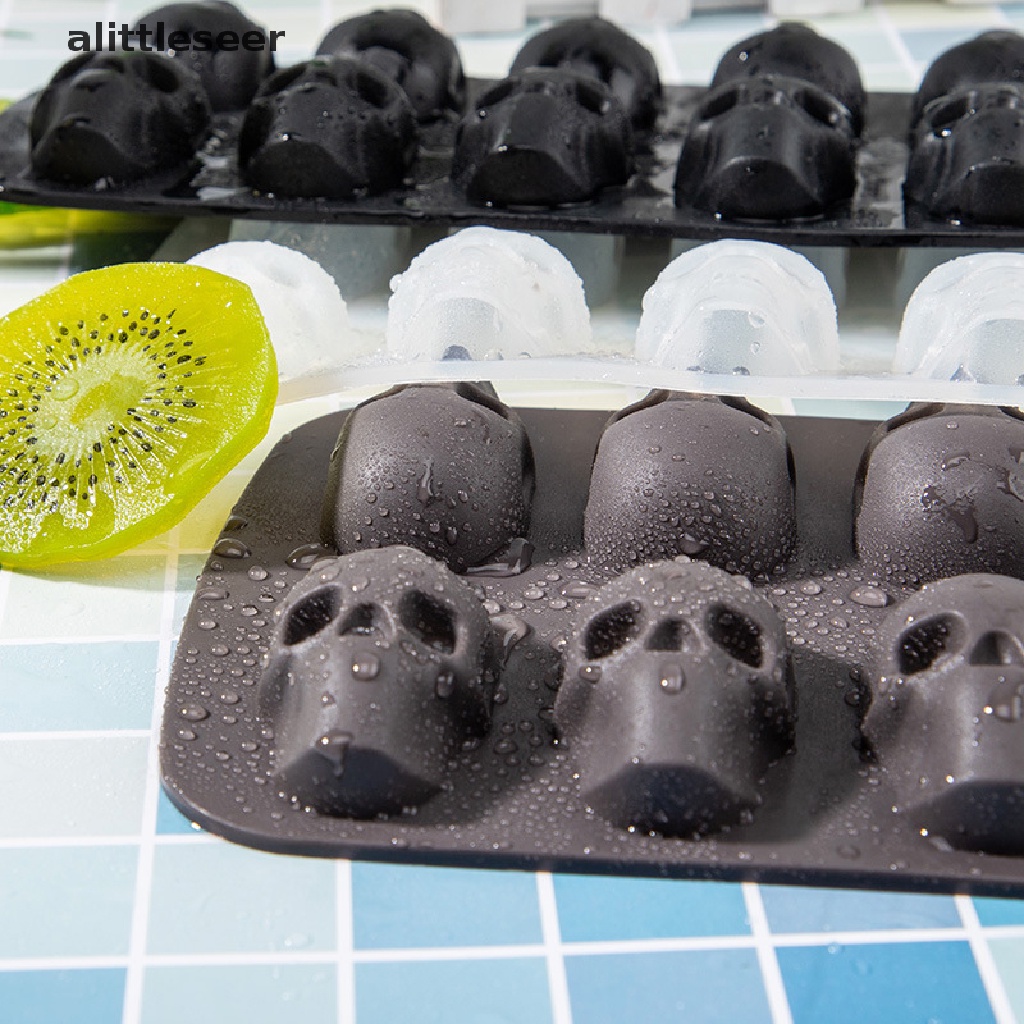 Khuôn Làm Đá / Sô Cô La / Sô Cô La Bằng Silicone Có 10 Ô Hình Đầu Lâu 3D