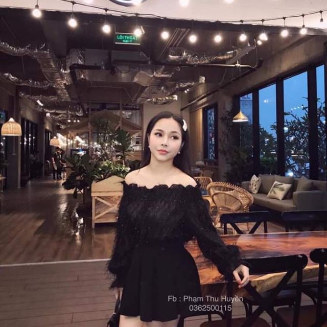 Áo lông trễ vai