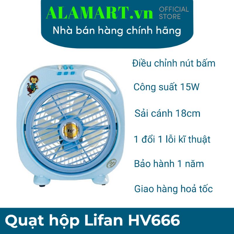 QUẠT HỘP LIFAN HV-666 , công suất 15w, sải cánh 18cm, 2 tốc độ