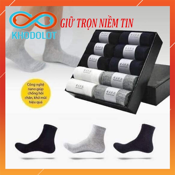 Tất nam khử mùi hôi kháng khuẩn dệt kim cao cấp đi giày tây Hàn Quốc TATNAM01