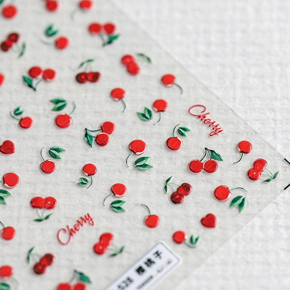 Miếng Dán Móng Tay Tự Dính Họa Tiết Quả Đào Hoạt Hình 3D Dễ Thương