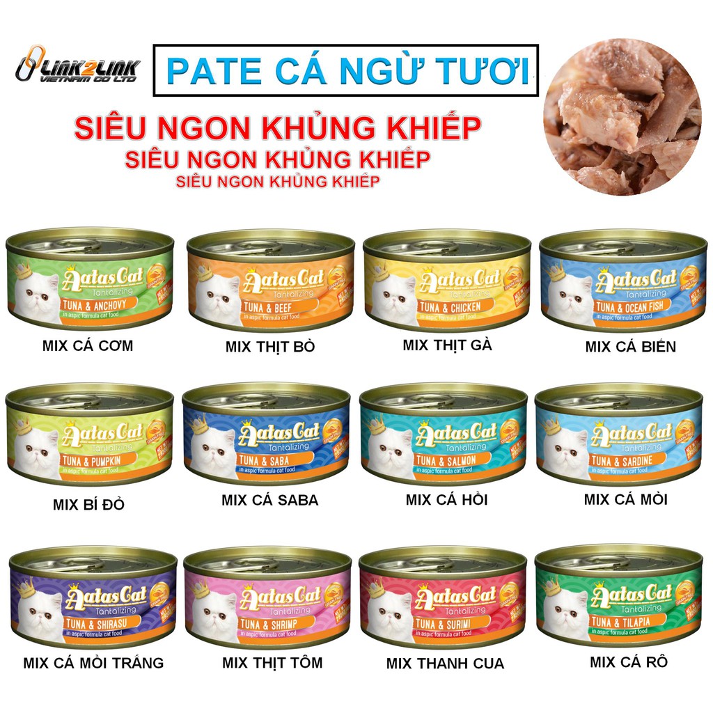 [20 VỊ ] pate aatas 80gr - đậm đặc và ngon lành cho mèo yêu