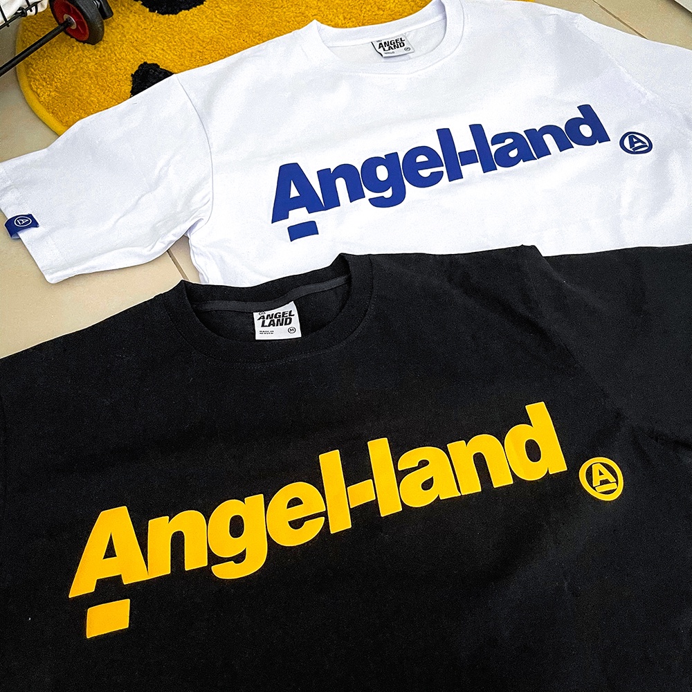 Áo Thun Basic Logo Angel-Land Unisex / Oversize Màu Đen Chính Hãng