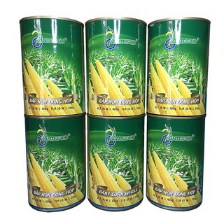 Combo 6 hộp Bắp non đóng hộp (6 hộp x 425gr) - Bắp đóng hộp (425gr) - Thương hiệu Antesco