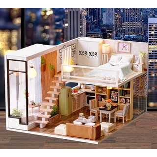 [Thanh lý] Mô hình gỗ tự lắp ráp DIY Penthouse