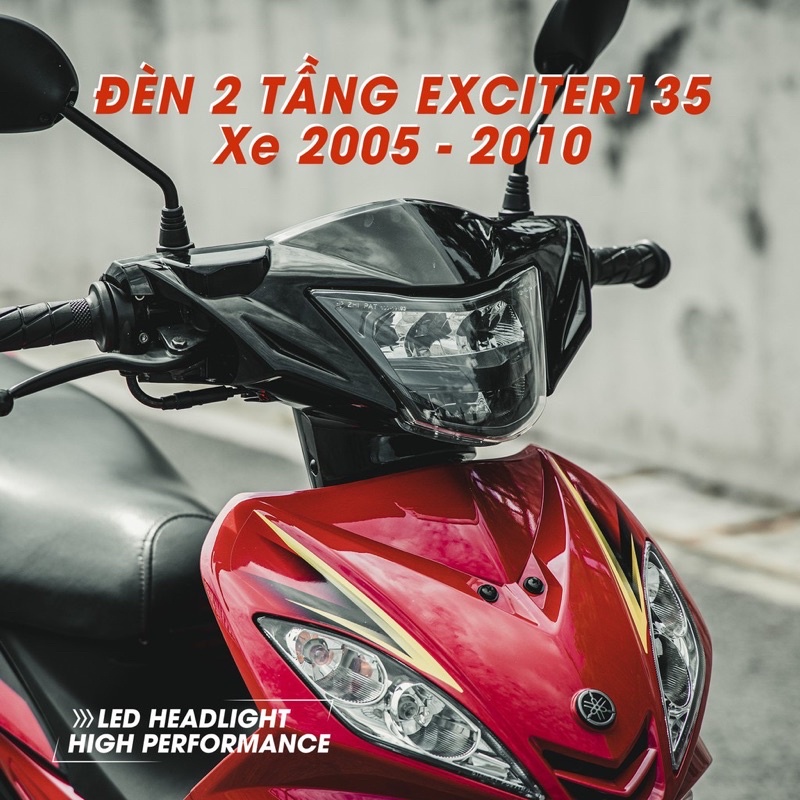 ZHI.PAT 135GP - Đèn LED 2 tầng xe Exciter 2005 - 2010 Hàng chính hãng MỚI - tặng kèm ốp đèn , móc khoá và kính chắn gió