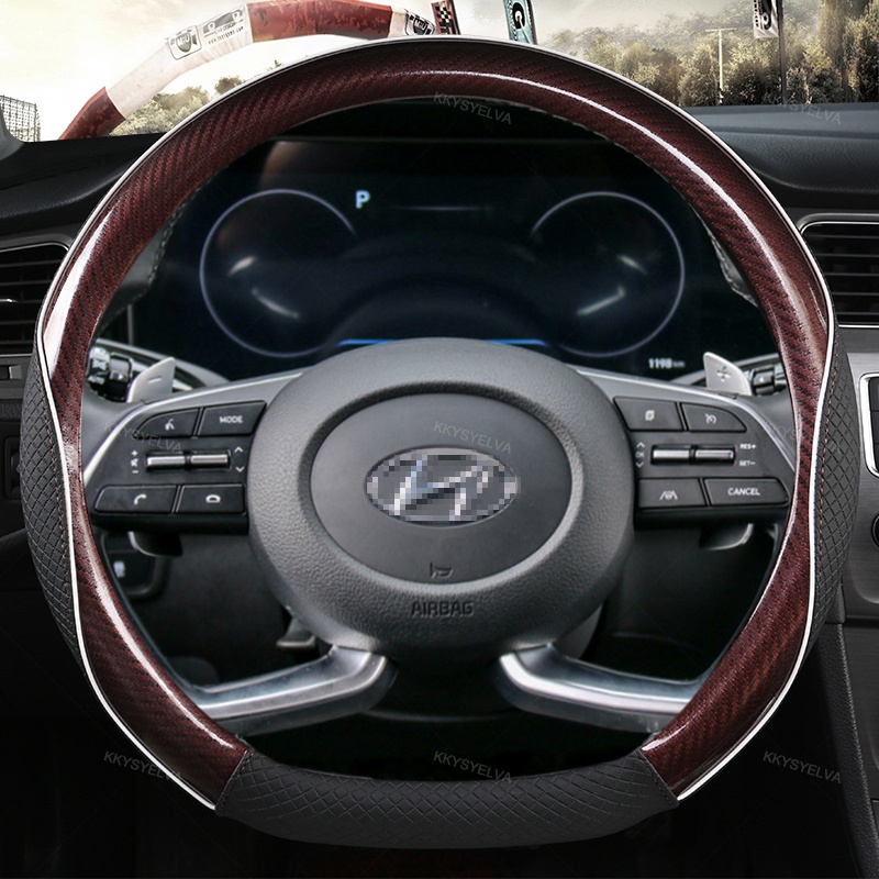 Vỏ Bọc Vô Lăng Xe Hơi Bằng Sợi Carbon Hình Chữ D Cho Hyundai Tucson IX35 2021 NX4 Elantra 7th Sonata10th 2020 2021