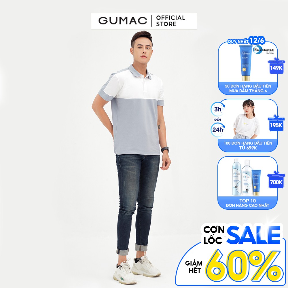 [Mã WABRGD12 giảm 10% đơn 250K] Áo thun nam polo phối màu GUMAC ATNB5112