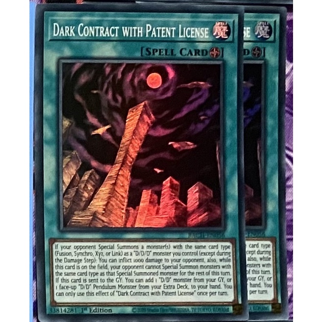 Thẻ bài Yugioh Dark Contract With Patent License - Super Rare - BACH-EN056