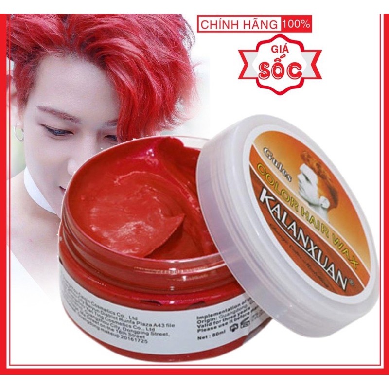 Sáp Vuốt Nhuộm Tóc Màu Đỏ KALANXUAN 100ml/hộp Chính Hãng Đổi Màu Tạm Thời