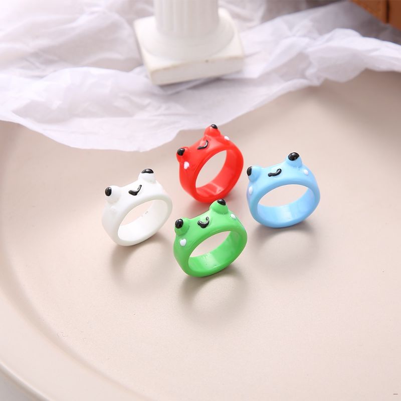 Nhẫn hình ếch xanh nhựa Resin cute đáng yêu đeo bạn thân cặp đôi🐸 [ẢNH THẬT Ở CUỐI]