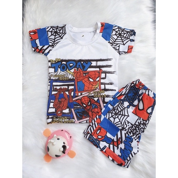 Bộ Cộc Tay Cho Bé Trai 💕 LINA-KIDS 💕 chất thun lạnh in 3D mịn mát, thấm hút mồ hôi  8-18kg
