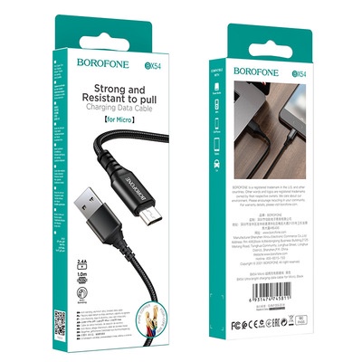 Cáp Sạc Type C, Micro USB  Dây Dù Borofone BX54 1m Chính Hãng