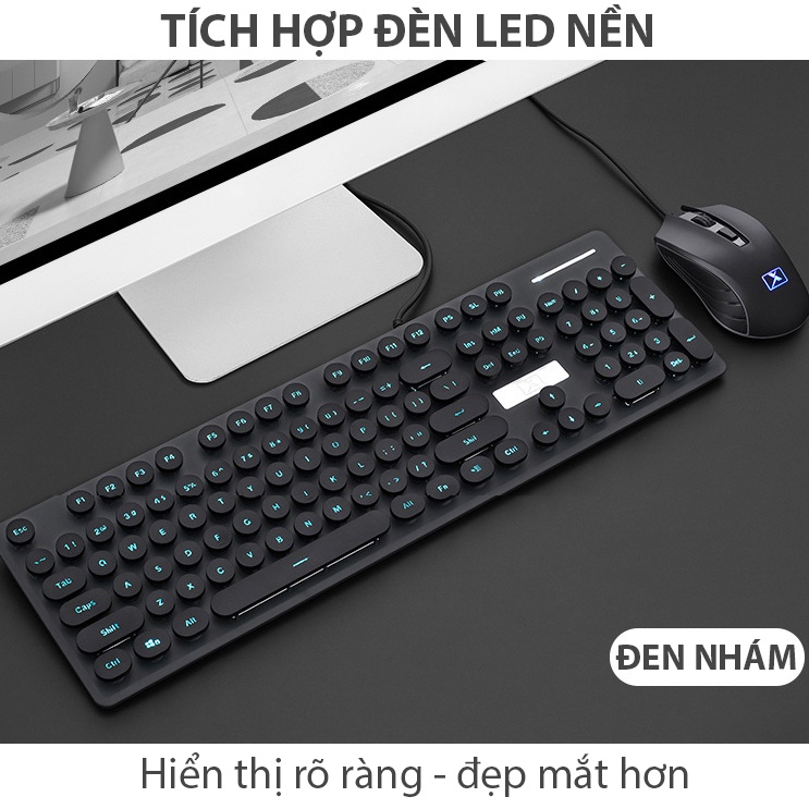 Bộ bàn phím chuột máy tính Coputa chuột bàn phím giả cơ có dây dễ thương nhiều màu sắc N518 | BigBuy360 - bigbuy360.vn