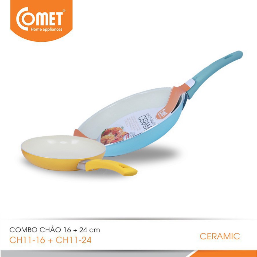 as3 MI1 Combo hai chảo COMET chống dính Ceramic CH11-16 & CH11-24 58 as3