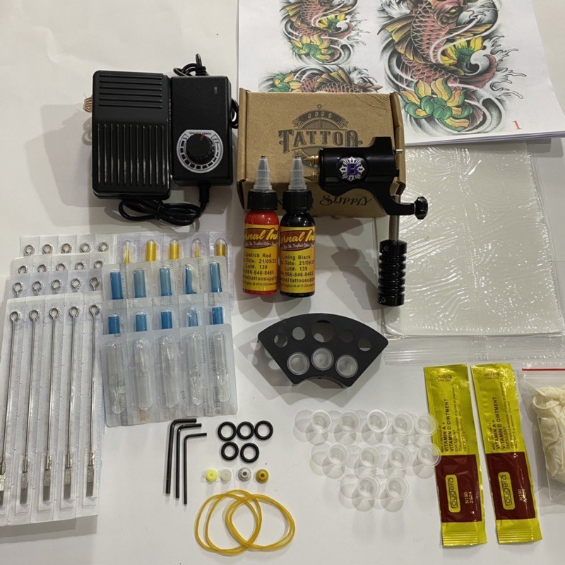 Bộ 1 máy Rotary Bishop kèm 2 mực tập xăm