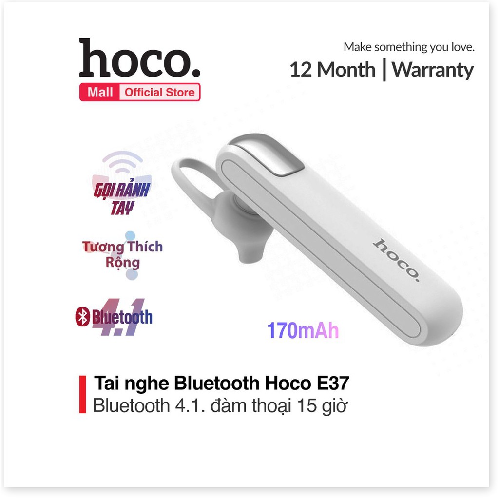 Tai nghe Bluetooth Wireless V4.1 WT Hoco E37 - 170mAh - Không dây, âm thanh sống động  - SmartShop