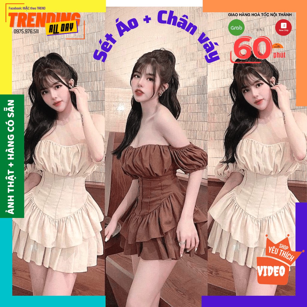[ FREESHIP+ GIẢM 10K] Set Áo cúp ngực + Chân váy bèo xếp ly, gân eo, tạo hiệu ứng eo thon gọn, tôn da, tôn dáng. | BigBuy360 - bigbuy360.vn