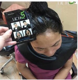 Dầu gội nhuộm tóc lich 5( cam kết hoàn tiền nếu không đen tóc)