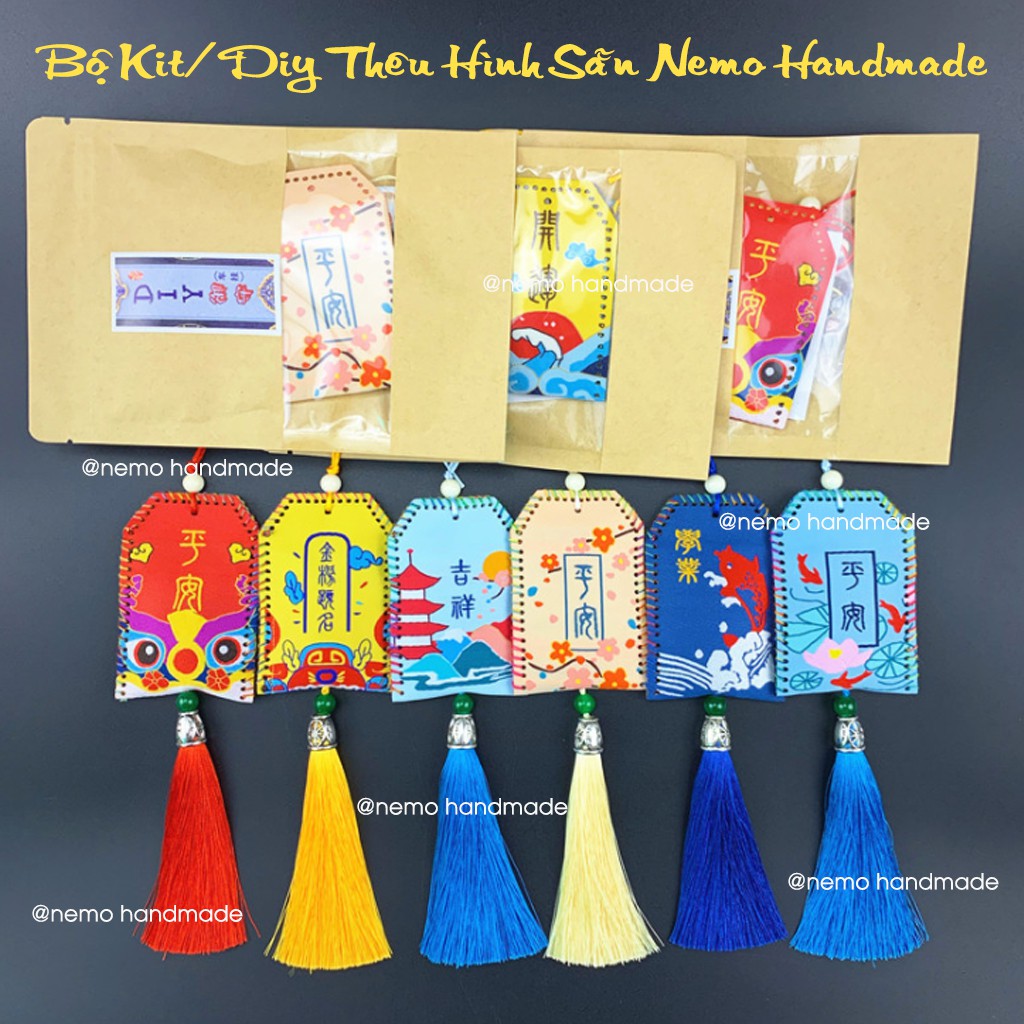 Bộ Kit/ Diy Tự Làm Túi Phước Có Hình Thêu Sẵn Kèm Nhiều Quà Tặng Nemo Handmade - BKTHS10M