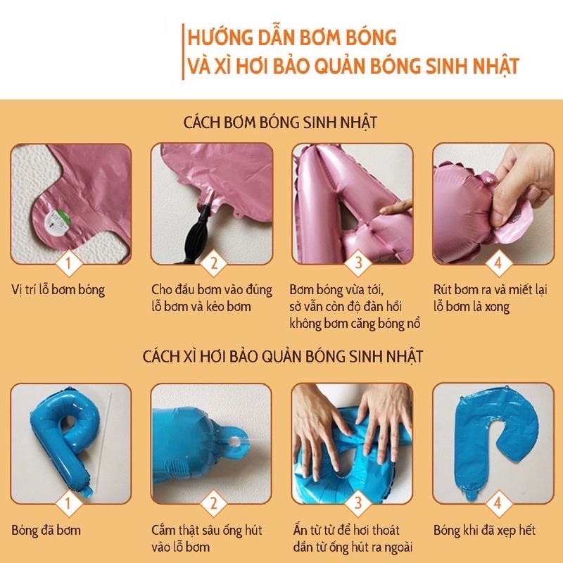 (Nhiều mẫu) Set Bóng Trang Trí Sinh Nhật Phong Cách Handmade Hàn Quốc Cho Bé