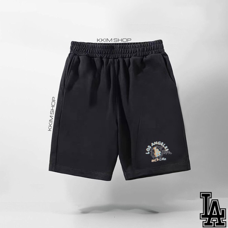 QUẦN SHORT LA Nam Nữ, quần đùi thun MLB form rộng unisex. lửng cộc ngắn thể thao mặc nhà chất liệu POLY 2DA kkimshop