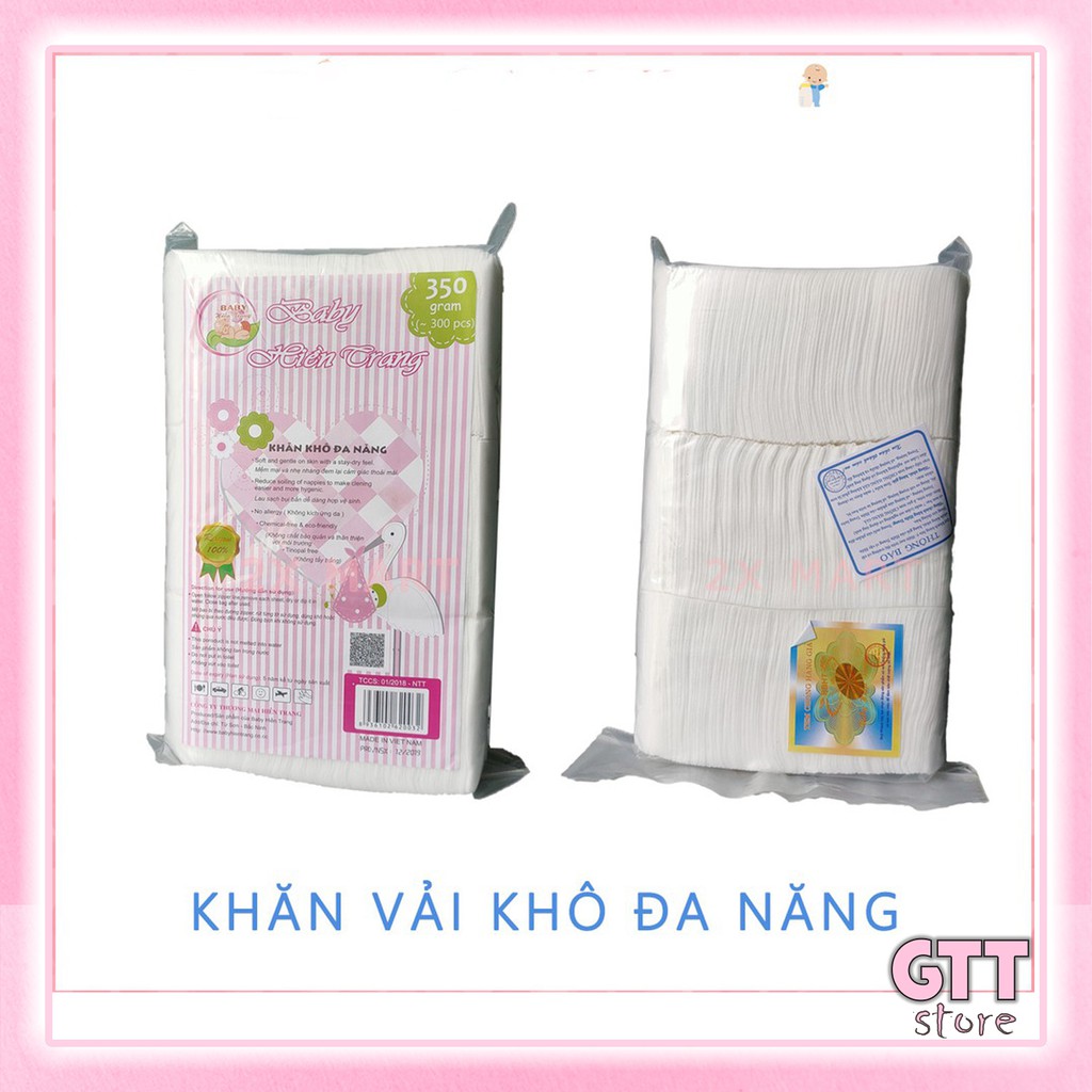 Khăn vải giấy khô đa năng Hiền Trang đóng túi 280 và 350g KHANDN01