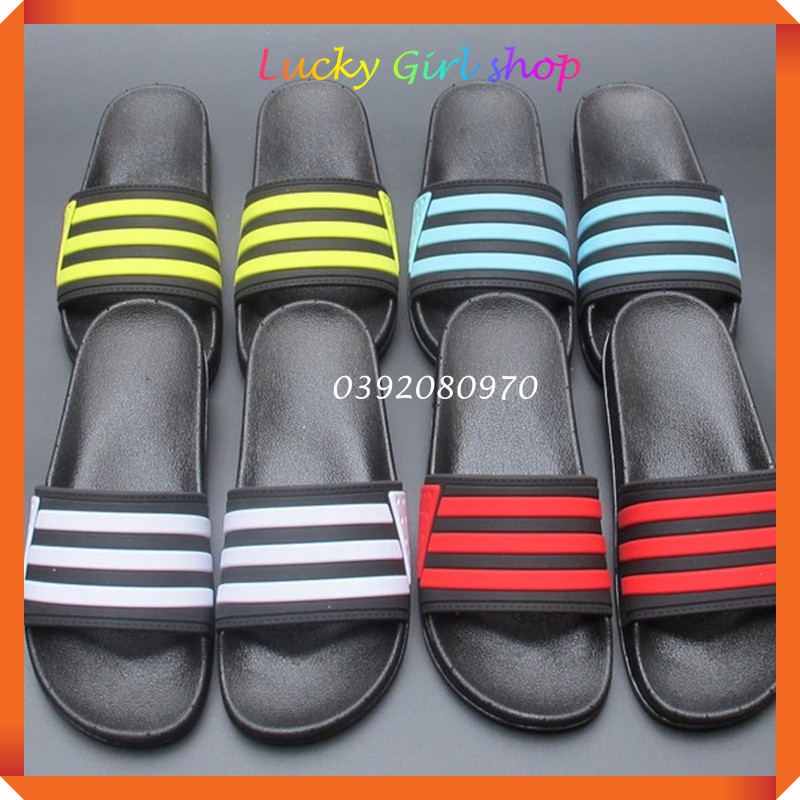 Dép Nam Quai Ngang Kẻ Sọc Cao Su Dẻo PVC Ngoại Cỡ - Hàng Nhập Quảng Châu - Lucky Girl shop