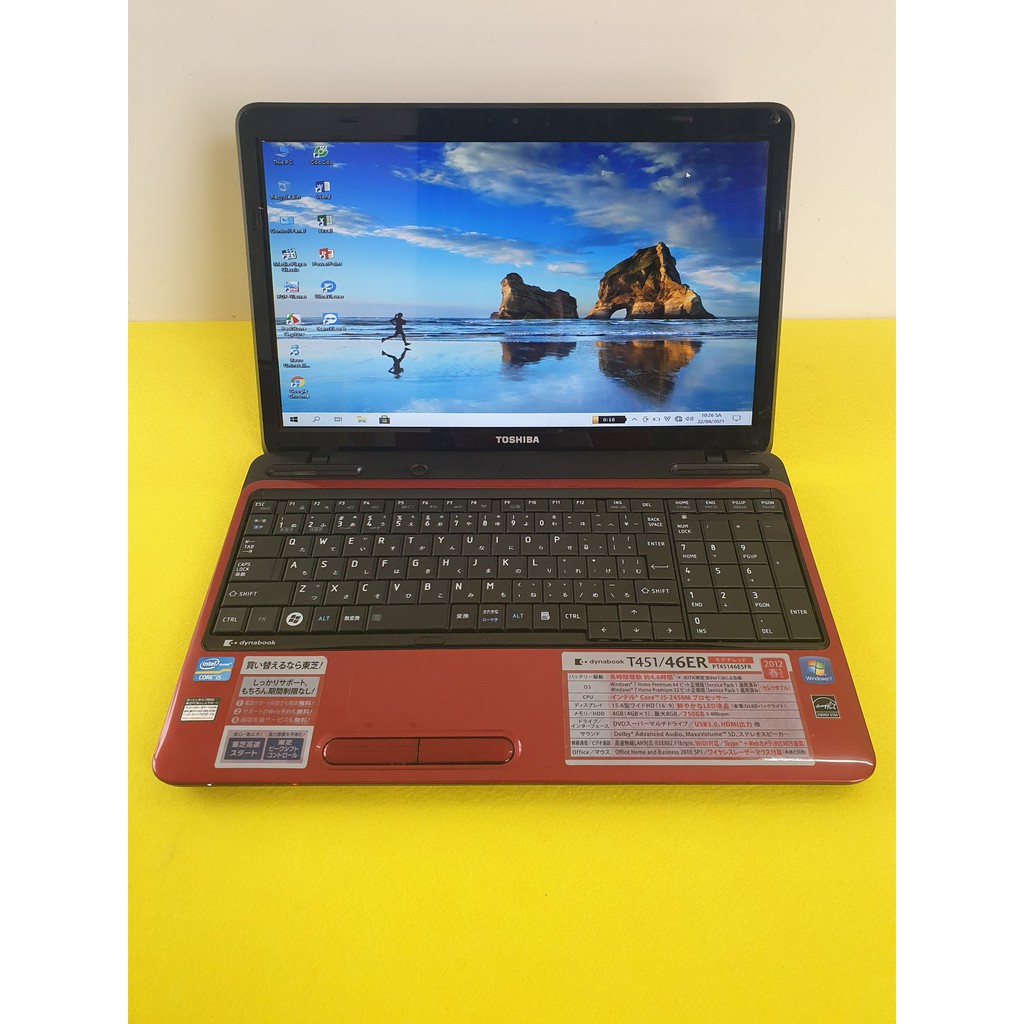 Laptop toshiba dynabook T451 | core i5 chíp M | Ram 4 GB | SSD 128 GB | BigBuy360 - bigbuy360.vn
